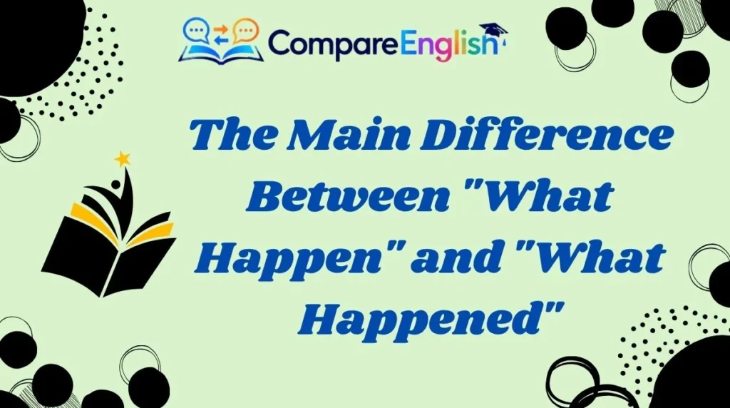 The Main Difference Between "What Happen" and "What Happened"